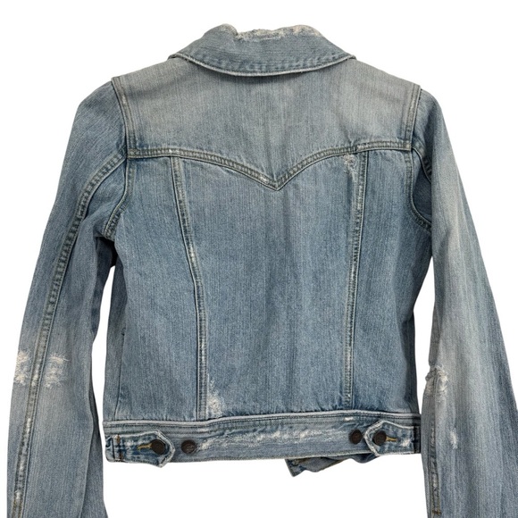 Abercrombie & Fitch Vintage Denim Jacket 90s Women Size M Cropped Distressed - Picture 2 of 9
